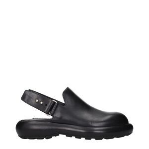 Jil Sander Black Leather Men's Clogs